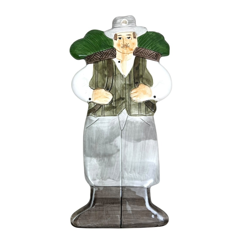 Sigma Tastesetter Les Artisans Ceramic Hanging Plaque Farmer 1983  Sz 9.5 in